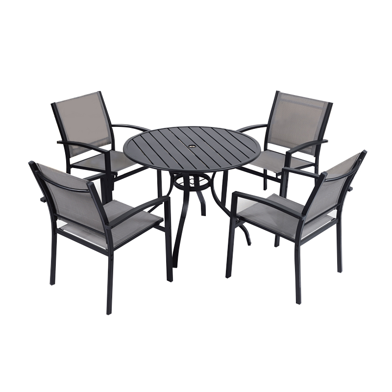 DGF-2014T6 Classic Multi-Functional Outdoor Dining Chair Five-Piece Set